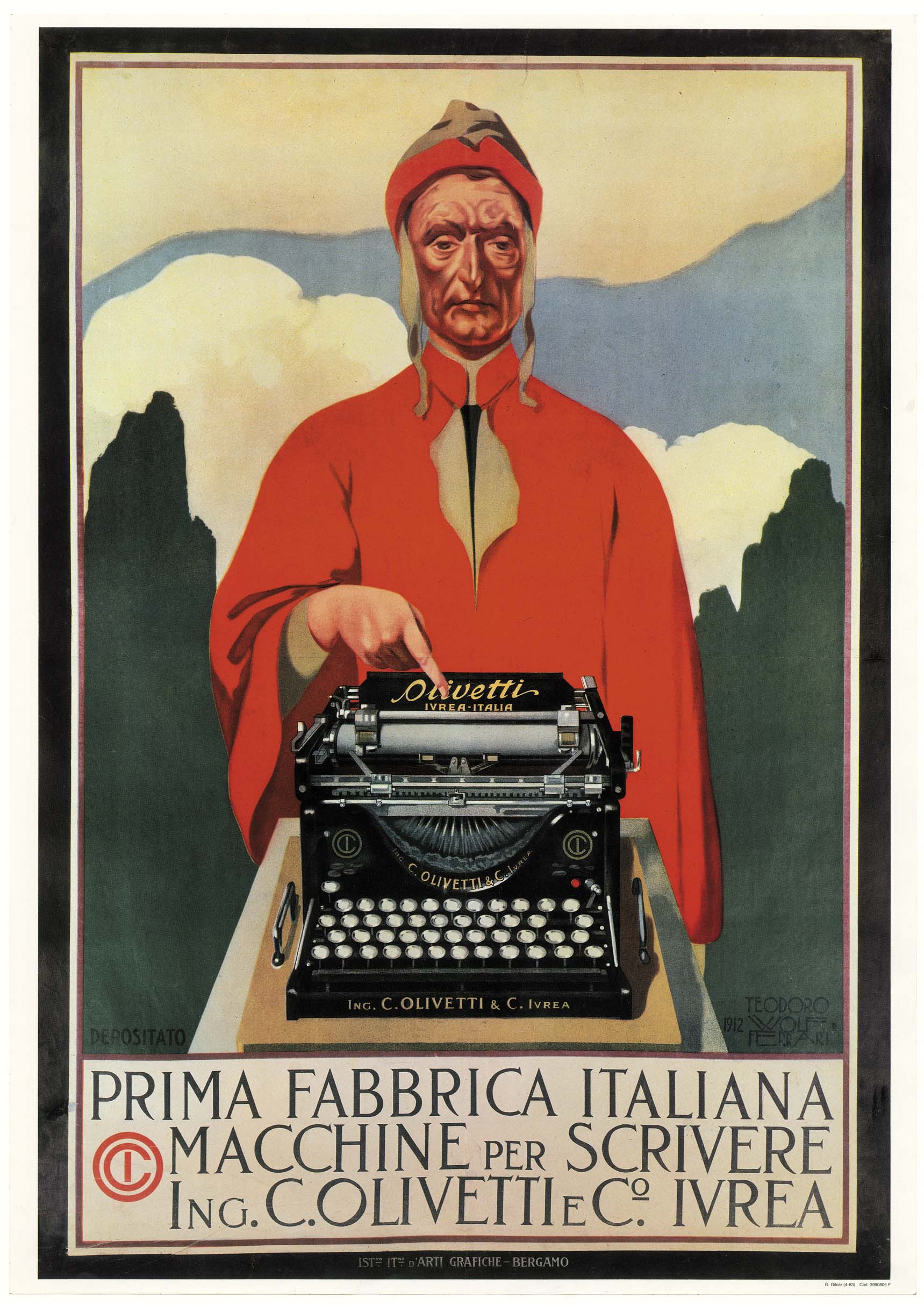 Prima Fabbrica Italiana macchine per scrivere. Dante Alighieri con M1