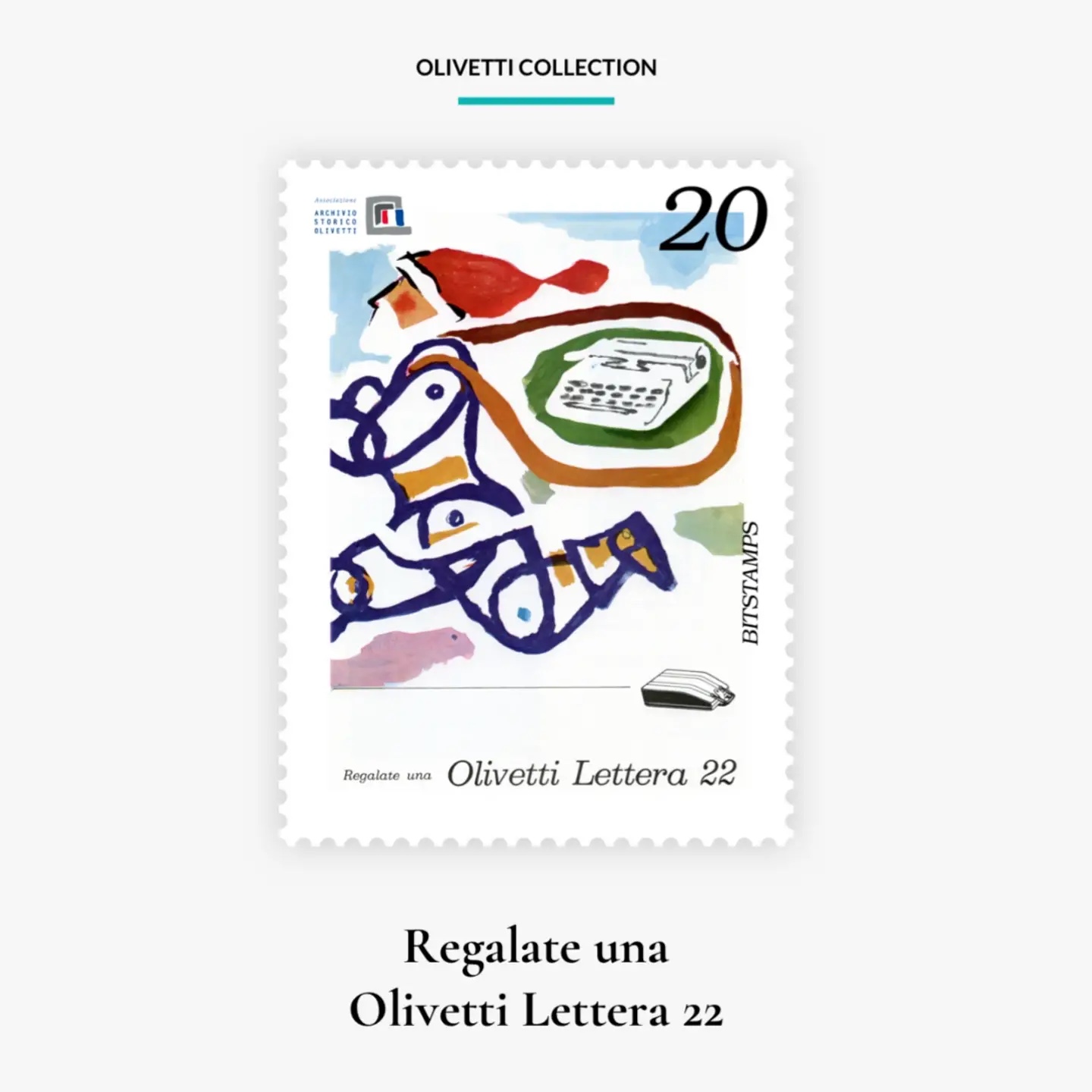 Il primo francobollo digitale della “Olivetti Collection”