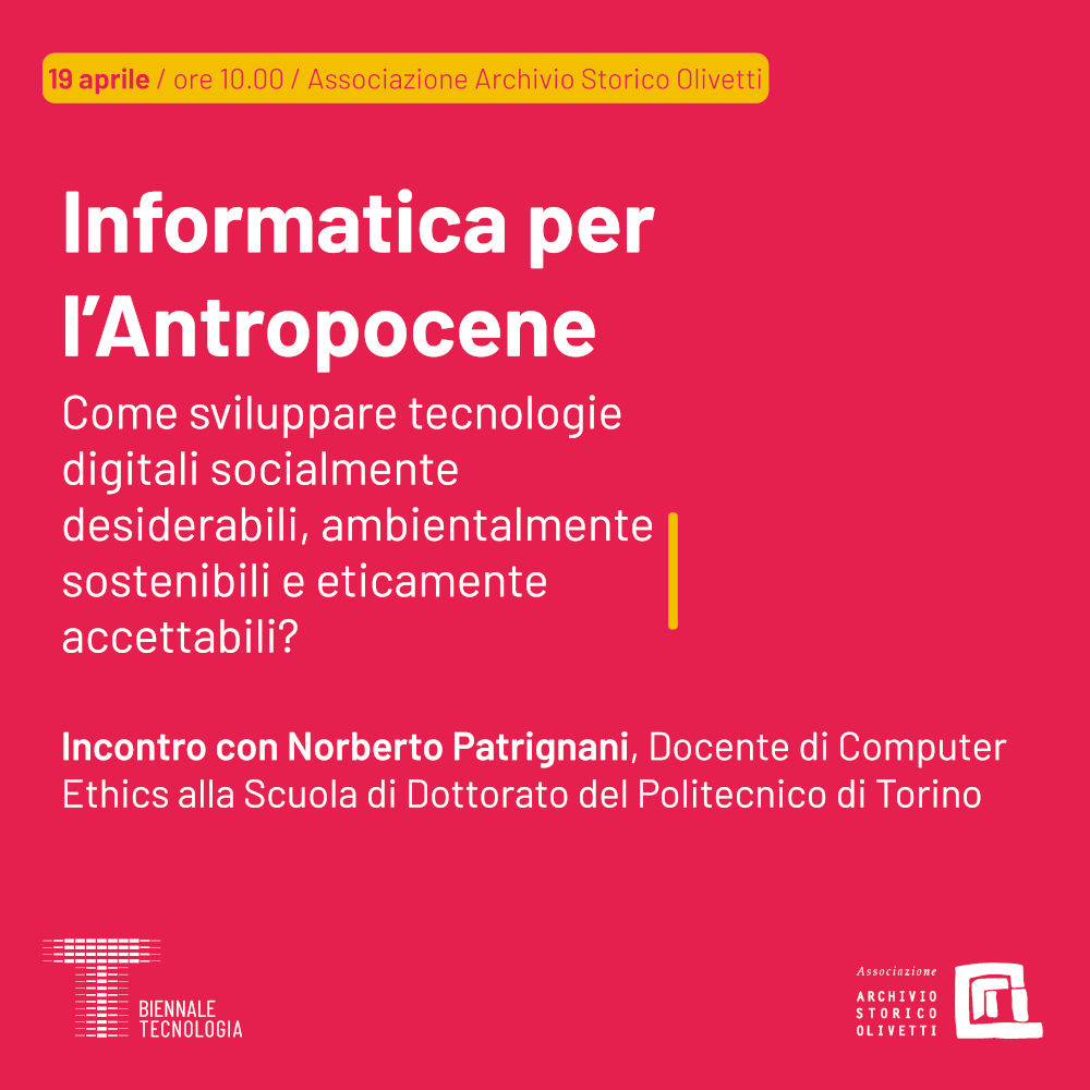 Siamo presenti alla Biennale Tecnologia