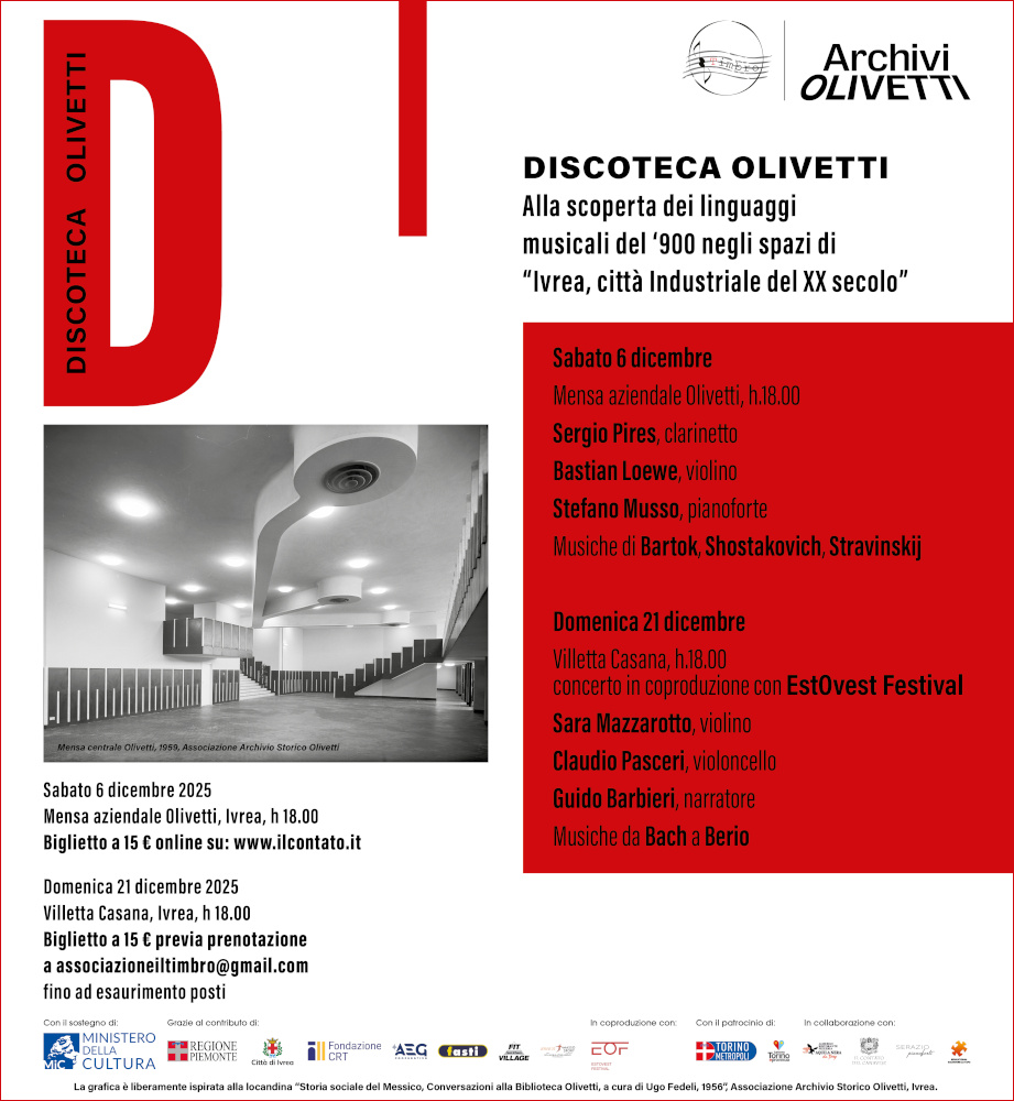 Discoteca Olivetti. Alla scoperta del linguaggi musicali del ‘900 negli spazi di “Ivrea, città industriale del XX secolo”